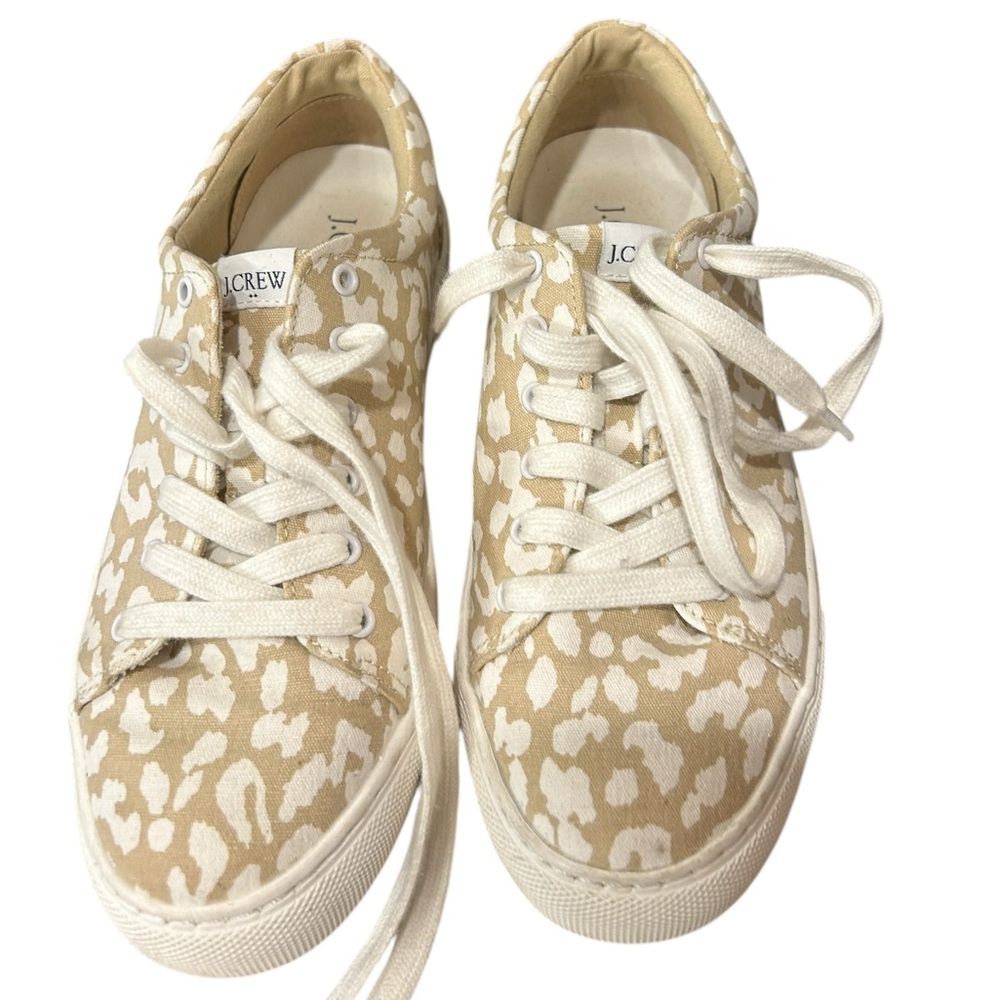 J. Crew Womens Beige and Cream Patterned Sneakers